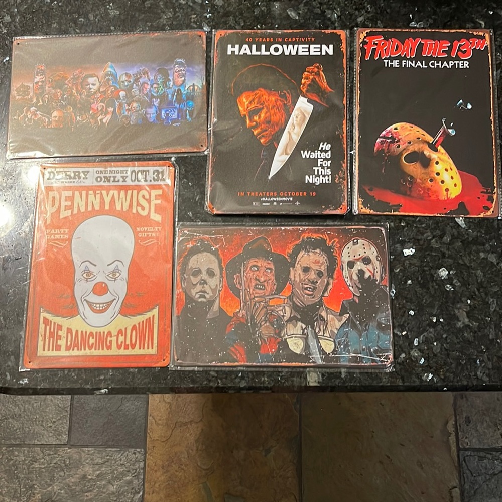 8’x12’ tin horror signs